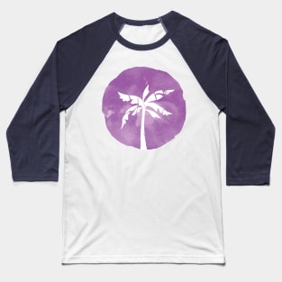 Watercolor Palm Tree Purple Cloud Baseball T-Shirt